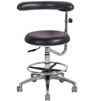 Tabouret Ergonomique Moderne pour Dentiste en Cuir PU avec Dossier et Repose-Pieds Réglables Indépendamment pour Clinique Dentaire, Salon de Beauté, Laboratoire