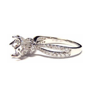 Expédition directe de Hong Kong – Qualité supérieure – Or blanc 18 carats personnalisé – Diamant véritable 0,65 carat – Solitaire central – Semi-monture classique pour mariage - Product Image 2