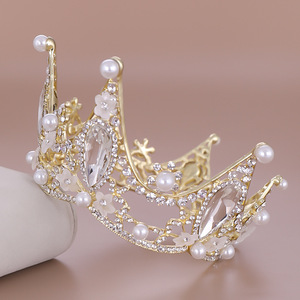 Baroque cristal diadèmes et couronnes strass bal diadème bandeau couronne mariée mariage cheveux accessoires bijoux couronne diadème cadeau - Product Image 1