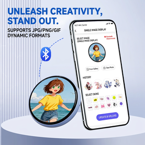 ป้ายชื่ออิเล็กทรอนิกส์หน้าจอสัมผัส IPS ขนาด 1.53 นิ้ว ควบคุมผ่านแอป ป้ายชื่อแบบไดนามิกอัจฉริยะ จอแสดงผลทรงกลม สำหรับงานอีเว้นท์ - Product Image 2