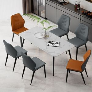 Silla de Comedor Moderna Minimalista de Cuero, Diseño Tapizado con Respaldo Alto para Sala de Estar y Comedor, Uso para Adultos - Product Image 4
