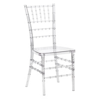 Chaise Chiavari empilable en plastique transparent pour salle à manger, salon, appartement, école, entrée, chambre, hôpital, usage commercial et intérieur