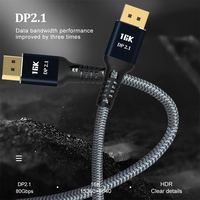 Cable DP 2.1 de 54 Gbps de Ultra Alta Velocidad, Compatible con 16K/60Hz y 8K/240Hz con HDR/DSC, Compatible con Monitores de Juego y PC