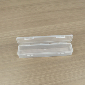 Rectangular Transparent Plastic Storage <b>Box</b> 25.7x5.3x3.5cm Covered For Tools And <b>Makeup</b> Brushes - Product Image 4