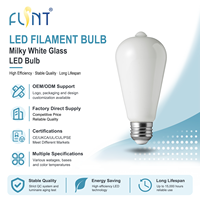 Ampoule LED à filament de verre E26 E27 ST19 ST58 à CRI 90, décorative et efficace, pour l'éclairage domestique, hôtelier et commercial