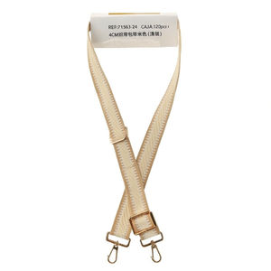 Cinghia in tessuto beige da 4 cm per borsa con ganci in metallo - Product Image 1