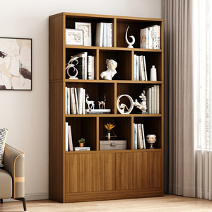 White Nordic Home Office Book Display Rack Shelf <b>Open</b> Bookshelfs Tall Wooden <b>Bookcases</b> Cabinet for Home - Product Image 3