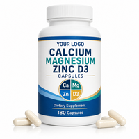 Capsules personnalisées OEM de calcium, magnésium, zinc et vitamine D3 – Complément multiminéral végétalien pour la nutrition osseuse
