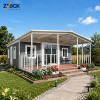Maison modulaire extensible ZYBOX avec toit, conteneur préfabriqué, maisons pliables préfabriquées, installation rapide pour ADU de jardin