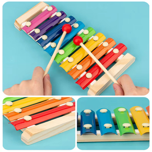 Set di Giocattoli Educativi <span class=keywords><strong>Montessori</strong></span> <span class=keywords><strong>per</strong></span> Bambini, Giochi da Tavolo con Puzzle di Animali in Legno, Orologio e Abbinamenti Musicali <span class=keywords><strong>per</strong></span> Bambini e Bambine - Product Image 3