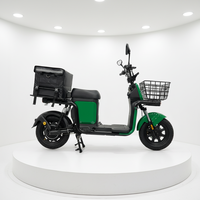 Scooter électrique de livraison de pizzas avec batterie au plomb 48V 500W, grand panier et roues de 10 pouces
