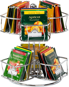 Bolsa de té de nuevo diseño, estante giratorio de 360 grados en el hogar u oficina, <span class=keywords><strong>tienda</strong></span> de <span class=keywords><strong>cocina</strong></span>, hasta 60 bolsas de té, estante para bolsas de café y té - Product Image 3