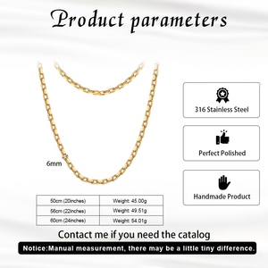 Minimalist Geometric 316 Stainless Steel Box Chain <b>Stacking</b> <b>Necklace</b> 18K Gold Plated Anti-Tarnish PVD Unisex Hip Hop Fashion - Product Image 4