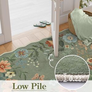 Ultra-Thin Soft Polypropylene Floral Rug 2X3 Non-Slip <b>Machine</b> Made <b>Washable</b> Kitchen Entryway <b>Door</b> <b>Mat</b> Stain Resistant Bohemian - Product Image 5