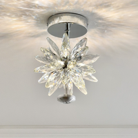 Lámpara de Techo Moderna de Lujo con Cristales en Forma de Flor, Lámpara Colgante Francesa para Pasillo, Tamaño Mediano, LED, Hierro, para Dormitorio o Corredor