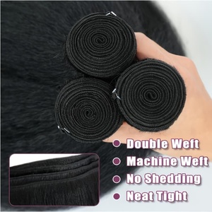 Bon <span class=keywords><strong>prix</strong></span> Kinky Straight Paquet de cheveux 100% cheveux humains 4 faisceaux et un frontal un ensemble pour faire une tête pour les femmes noires - Product Image 2
