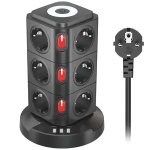 Tower USB Night Light Lamp Power Strip Electronic Extension Power Plug Socket With Overland Protection