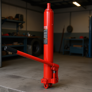 Gato hidráulico de botella de 8 toneladas de capacidad, de acero rojo con base de horquilla para elevación de coches en garajes - Product Image 2