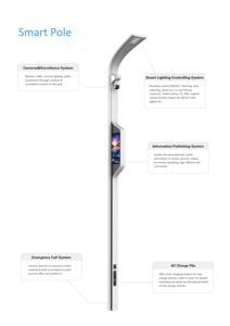 IoT Smart <span class=keywords><strong>Pole</strong></span> Street Lighting para Smart City Lâmpada de assoalho inteligente Design moderno - Product Image 2