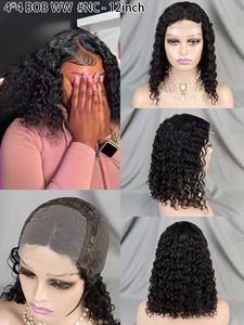 Letsfly - Pelucas de Cabello Humano Virgen Brasileño con Cierre de Encaje 4x4, Ondulado al Agua, Liso, para Mujeres Negras - Product Image 6