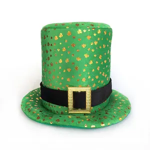 Màu Xanh Lá Cây <span class=keywords><strong>Shamrock</strong></span> Leprechaun <span class=keywords><strong>Top</strong></span> <span class=keywords><strong>Hat</strong></span> Trang Phục Phụ Kiện Saint Patricks Day Ngày <span class=keywords><strong>Hat</strong></span> - Product Image 1