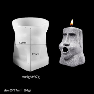 Molde de Silicona <span class=keywords><strong>para</strong></span> Velas con Forma de Roca de Yeso, Figura de Moái, Cara de <span class=keywords><strong>Hombre</strong></span>, Molde <span class=keywords><strong>para</strong></span> Aromaterapia, Estatua de Concreto, Resina Epoxi, en Venta - Product Image 6