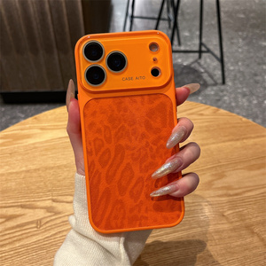 Original Leather Leopard pattern Phone case for <b>iPhone</b> 17 16 15 14 Pro Max <b>Camera</b> Glass Animal Lens Frame Converted Back <b>Cover</b> - Product Image 3