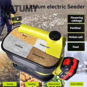 Épandeur d'engrais agricole portatif électrique avec batterie 20V, <span class=keywords><strong>semoir</strong></span> rechargeable pour semences d'herbe et de légumes - Product Image 4
