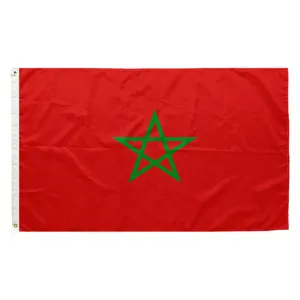 Fournisseur personnalisé conception 90x150cm polyester impression numérique pays National maroc maroc drapeau