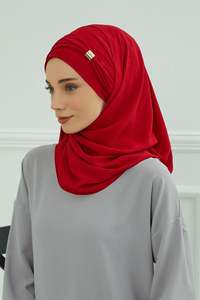 Nhanh chóng vận chuyển hồi giáo ngay lập tức hijab scarfs hồi giáo Arab phụ nữ đầu quấn khăn hijab với phụ kiện kim loại - Product Image 5