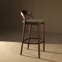 Tabouret de bar italien 010 en bois naturel, chaise de bar à hauteur fixe, tabouret de bar haut pour appartement, maison, pub, restaurant, mobilier de bar