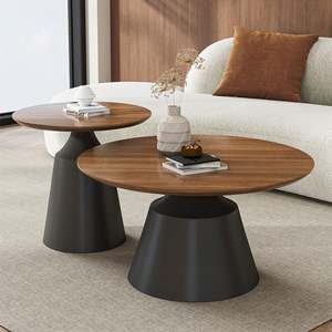 Mesa de centro Mesa auxiliar de cama en oro negro Placa de esquina Ing Aparador de buffet Mesa auxiliar redonda - Product Image 1