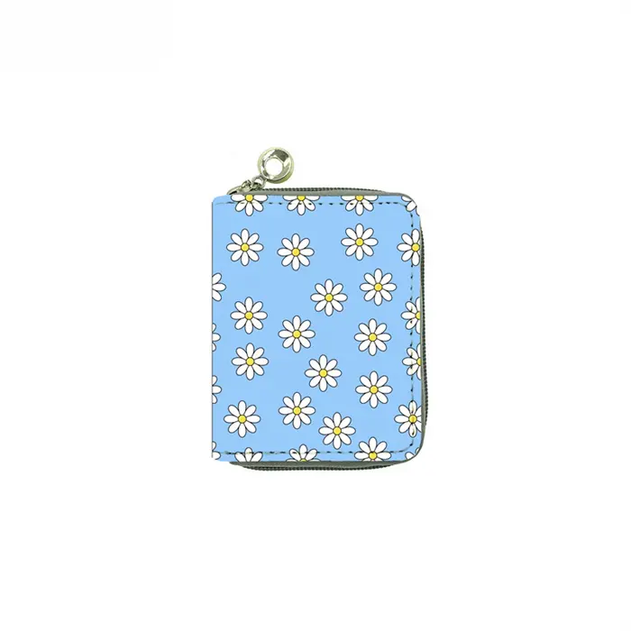 ODM OEM Welcomed ! High Quality Spain Hot promotional gifts oem handmade beautiful flower printing Small leather coin purse with card holder