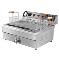 Crownwing Premium RVS Elektrische/Gas Heteluchtfriteuse Oven Friteuse |   Zichtbaar kookproces BPA-vrij Commercieel gebruik