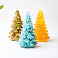 Meilleures ventes transfrontalières : Arbre de Noël en résine époxy cristalline fabriqué en Chine, décoration de Noël pour la maison, cadeau de fêtes, emballé individuellement