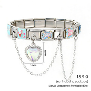 Pulsera de dijes italianos al por mayor, estilo personalizado, palabras de amor, besame, de acero inoxidable, joyería para mujer, regalo de San Valentín - Product Image 5