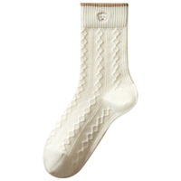 Chaussettes longues en coton tricoté épais pour femmes, antibactériennes et anti-odeurs, noires et blanches, automne-hiver, vente en gros