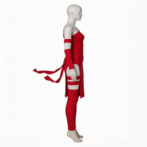 Costume de Cosplay Elektra, robe rouge, combinaison complète avec épée pour femmes, tenue d'halloween pour jeu de rôle Anime - Product Image 2