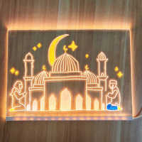 Tablette à Dessin LED Lumineuse en Acrylique, Tableau Mémo Effaçable avec Support et Stylo pour Décoration Intérieure Chambre Magasin Restaurant, Veilleuses