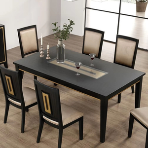 Contemporary Espresso Wood Dining Table <b>Mirror</b> Insert 1pc <b>Rectangle</b> for Kitchen Dining Room Furniture Modern Eco-Friendly - Product Image 1