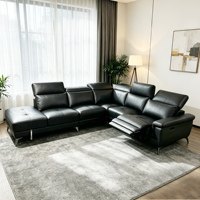L-vormige modulaire lederen moderne relaxfauteuil set woonkamermeubilair luxe bank sectioneel