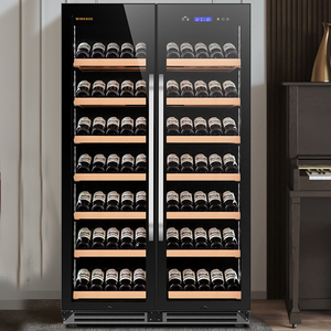 JiuFu Large Tall Luxury Stainless Steel Glass Led Light Compressor Smart Refrigerator Wine Cooler for Sale Luxury Wine Bar Cabin - Product Image 5