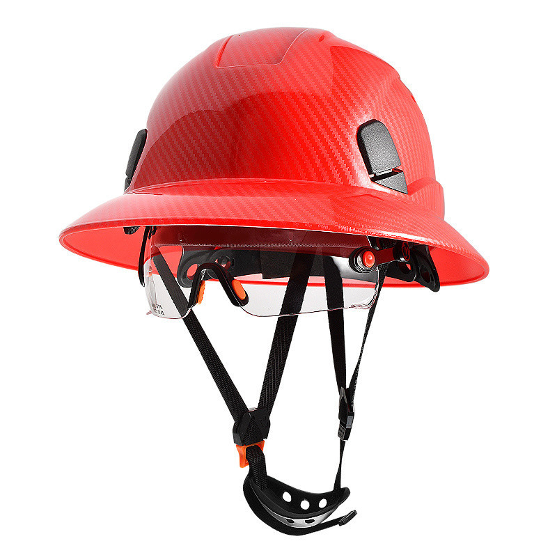 Chapeau rouge vif de style américain + miroir intérieur transparent