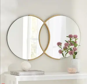 OJC Creative Double Round Mirror for Bathroom Makeup Designer Vanity Mirror