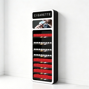 Premium Cigarette Display Stand with LED Light & Pusher System Metal and <b>Acrylic</b> Floor Rack for Tobacco Shop - Product Image 1