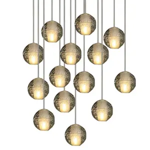 Moderne Kristallen Bol Kroonluchter Verlichting Glazen Bal Bubble Kroonluchter Lamp Opgeschort Licht Voor Trap Restaurant Woonkamer