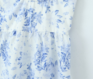 Abito lungo in <span class=keywords><strong>cotone</strong></span> casual da donna con stampa floreale a due colori e spalline sottili - Product Image 5