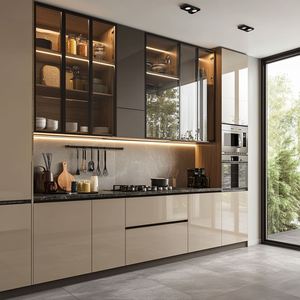 Modern Luxury Modular Complete <b>Kitchen</b> Cabinet Design L-shaped MDF Door <b>Kitchen</b> Units Set <b>Furniture</b> - Product Image 3