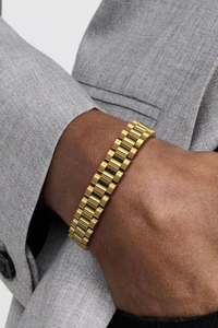 Design de mode Laiton Plaqué Or et Ruban Chaîne Bracelet Affaires Étanche Bijoux Montre Bracelet Bracelet - Product Image 6