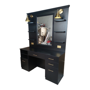 2024 son klasik siyah altın kuaför ayna istasyonu 10-Year garanti sıcak satış ticari istasyonu yatak odası mutfak otel - Product Image 1
